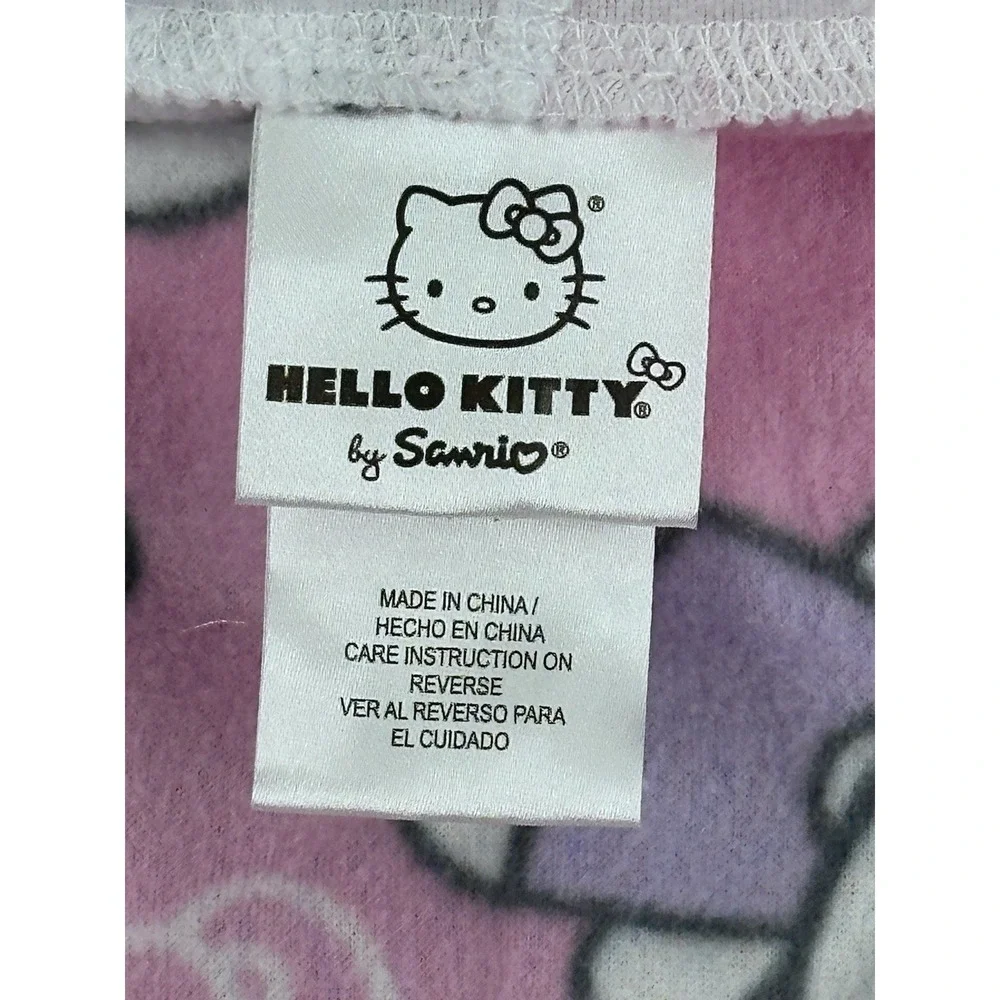 Hello Kitty Cozy Fleece Pajamas Medium 7/8 One Piece Union Suit Sanrio NWT